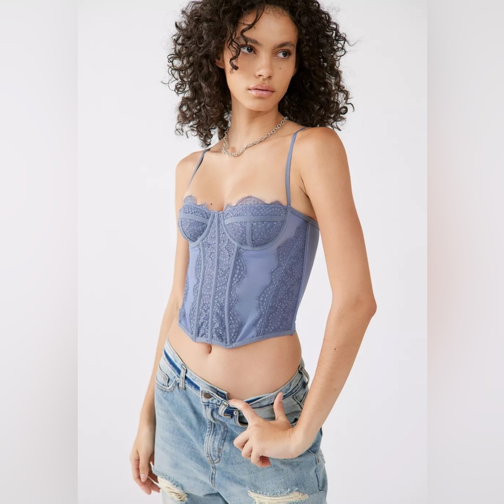 Urban Outfitters Out From Under Modern Love Corset- Blue NWT